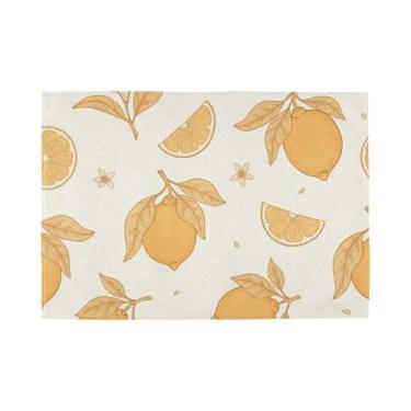 Imagem de Burbuja Jogo americano de limão, conjunto de 6, tapetes de mesa laváveis antiderrapantes, resistentes ao calor, para cozinha, mesa de jantar, ambientes internos e externos