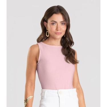 Imagem de Body Feminino Canelado Dianna Rosa, GG, Rosa
