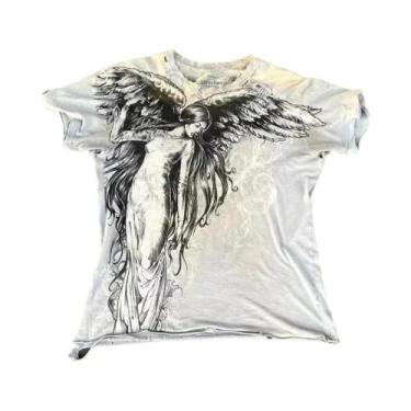 Imagem de Camiseta Masculina Y2K Com Estampa Gótica De Caveira E Cruz, Estilo St