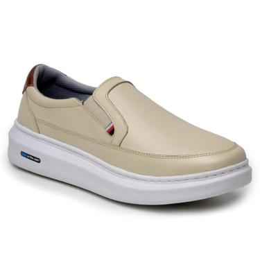 Imagem de Tênis Slip On Masculino Calce Facil CouroMacio e Confortável-Masculino