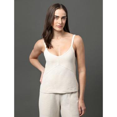 Imagem de Blusa Feminina Malha Linho Calvin Klein Jeans - Off White-Feminino