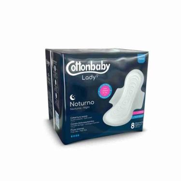 Imagem de Absorvente Cottonbaby Lady Noturno com Abas Suave c/8 Unidades