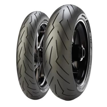 Imagem de Par Pneu 110 70 R17 e 150 60 R17 Diablo Rosso 3 Pirelli Uso Sem Câmara