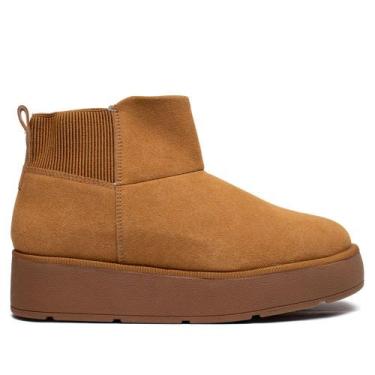 Imagem de Bota Cano Curto Feminina Vizzano Camurção Caramelo, Caramelo, 37