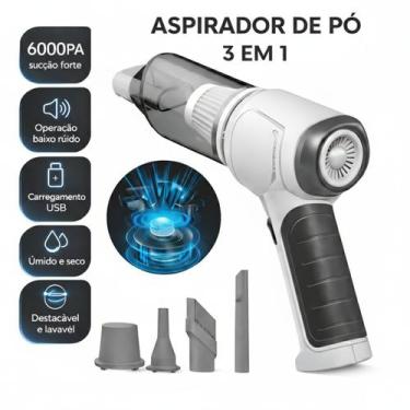Imagem de Aspirador Portátil Sem Fio 3 em 1 - Aspirador de Pó