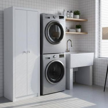Imagem de Armário Multiuso Lavanderia 2 Portas 60cm Multimóveis Cr30052 Branco