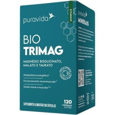 Imagem de Bio Trimag 120 Cápsulas Softgel Magnésio Quelato Dimalato Bisglicinato Puravida-Unissex