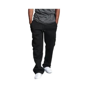 Imagem de Calças Jogger Cargo Masculinas De Moletom Com Forro Polar, Outono Inve