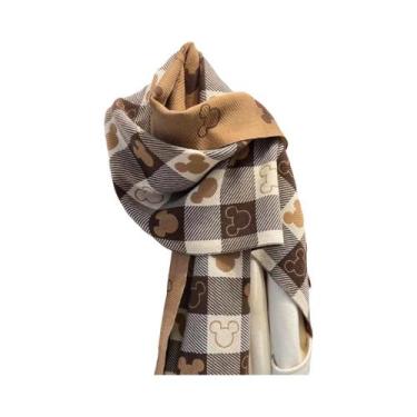 Imagem de Cachecol Feminino De Luxo Para Inverno Em Caxemira Com Borlas Longas, 