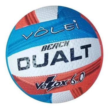Imagem de Bola Beach Volei Dualt 6.0 Velox Techfusion -, Vermelho, Azul, 5