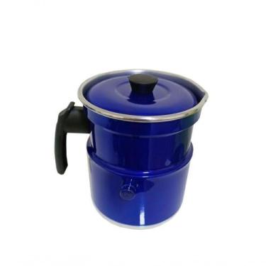 Imagem de Leiteira Fervedor com Apito Alumínio Verniz 1,5L Azul Docesar