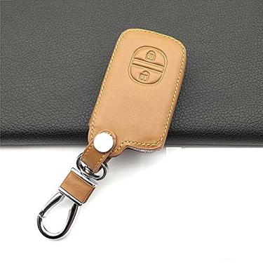 Imagem de WSWJDW Controle remoto 2/3/4 Botões Car Key Case Capa Chaveiro Ring Key Bag, apto para Toyota Tarago Rav4 Corolla Camry Celica Avalon, marrom 2 chave