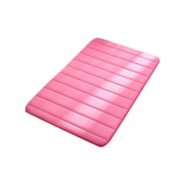 Imagem de SHENGANG Tapete de banho antiderrapante para banheiro tapete de banheiro capacho de espuma de memória tapete absorvente para casa, rosa, 40x60 cm