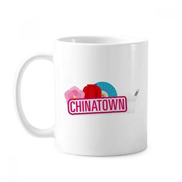 Imagem de Caneca de cerâmica cerâmica para café e porcelana de cerâmica para ventilador de lanterna de flores