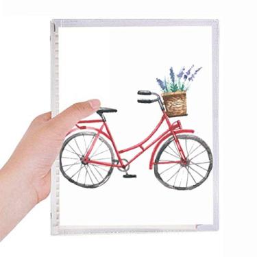 Imagem de Caderno de folhas soltas para aquarela de bicicleta, flor de lavanda, diário recarregável