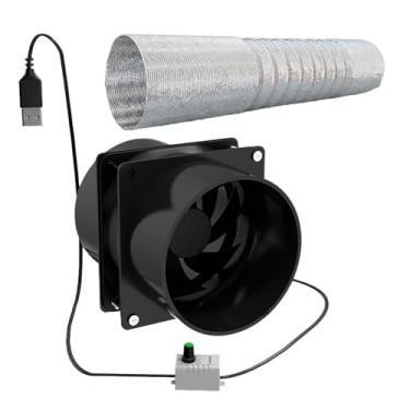 Imagem de Exaustor portátil ventilador de acampamento casas árvore galpões tubo ventilador ventilação para janela garagem banheiros cozinha escritórios , Tubo 3M com Ventilador Duplo