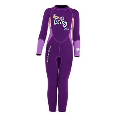 Imagem de DYNWAVE Roupa De Mergulho Infantil 2, 5 Mm Neoprene Terno De Mergulho Para Crianças Roupas De Mergulho Comprimento Total Roupa De Banho Infantil, Xgg Xx-Large