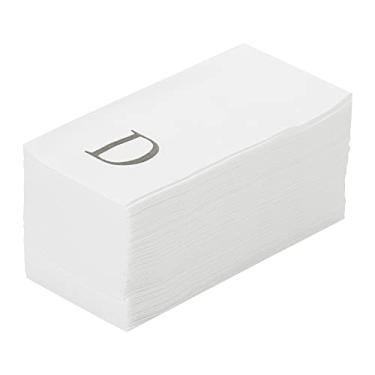 Imagem de Guardanapo de papel branco com letra D retangular Luxenap - Air Laid, Sans Serif Font - 38 cm x 20 cm - caixa de 2000 unidades
