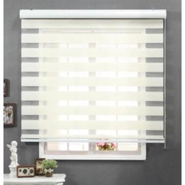 Imagem de Persiana Double Vision 120X160Cm - Branca Com Bandô - Topflex