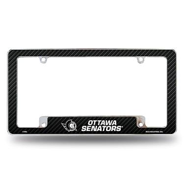 Imagem de Rico Industries Moldura de placa automotiva NHL Ottawa Senators preta 30,48 cm x 15,24 cm cromada para carro/caminhão/SUV