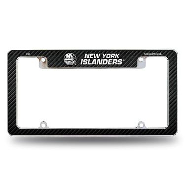 Imagem de Rico Industries Moldura de placa de carro automotiva NHL New York Islanders preta 30,48 cm x 15,24 cm cromada para carro/caminhão/SUV