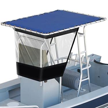Imagem de TeBaisea Caixa universal T-TOP para console de barco, proteção contra vento transparente, serve para tamanhos de console acima de 700 mm/27,56"