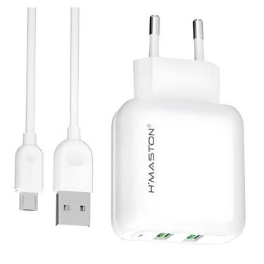 Imagem de Carregador Micro Usb Turbo 2 Entradas Micro Usb V8 Android - HM
