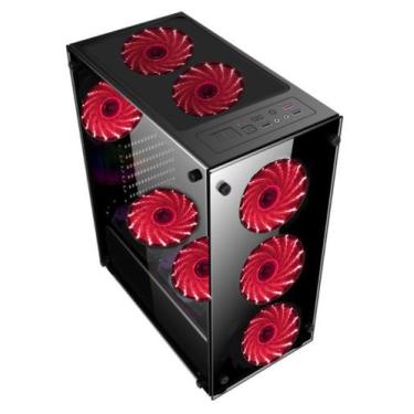 Imagem de Gabinete Gamer Vidro Usb3.0 Xway 01150 Com 8 Fan Cooler, Vermelho