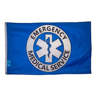Imagem de Bandeira EMS de 9,5 x 1,5 m Faixa de serviço médico de emergência masculina caverna garagem presente ambulância