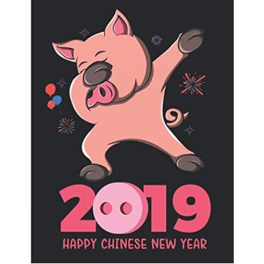Imagem de 2019 Happy Chinese New Year: 8.5"x11" Pig Dabbing Chinese New Year 2019 Planner Yearly Agenda (1 January - 31 December 2019)