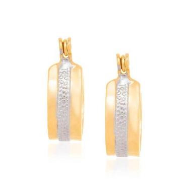 Imagem de Brincos Rommanel Argola Lisa Infantil Tendo Filete 525128, Dourado