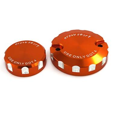 Imagem de crazy sport Tampa do reservatório de fluido de freio dianteiro traseiro para 990 SMT Supermoto fluido de óleo 1290 990 SUPER DUK 690 1190 RC8 RC8R acessórios de tampa de tanque de cilindro de