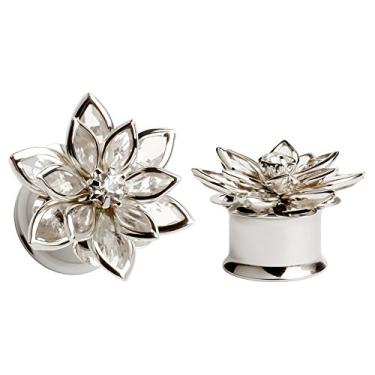 Imagem de KUBOOZ Acessórios de orelha elegantes de flor de sonho colorido alargadores de orelha alargadores de túneis medidores de esticador joia