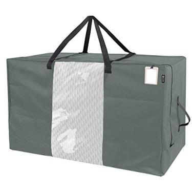 Imagem de HYPER VENTURE Bolsa de armazenamento dobrável para colchão – estojo de transporte durável serve para colchão Queen com dobra tripla de até 15 cm, cinza