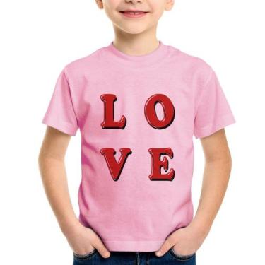 Imagem de Camiseta Infantil LOVE - Foca na Moda, Rosa bebê, 8
