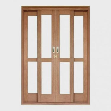 Imagem de Porta de Correr Panorâmico 4 Folhas Cedro Arana 215cmx180cmx14cm Madersilva