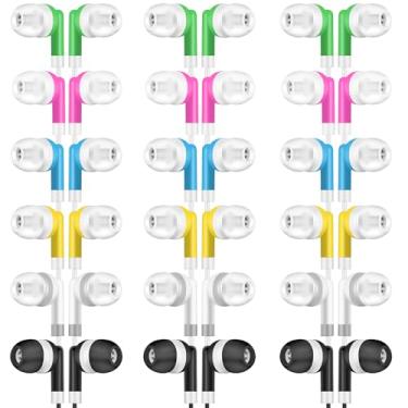 Imagem de YFSFQS Fones de ouvido infantis a granel para sala de aula, pacote com 200, fones de ouvido com fio, para biblioteca escolar, fones de ouvido por atacado, para Chromebook, laptop, PC, conector de 3,5