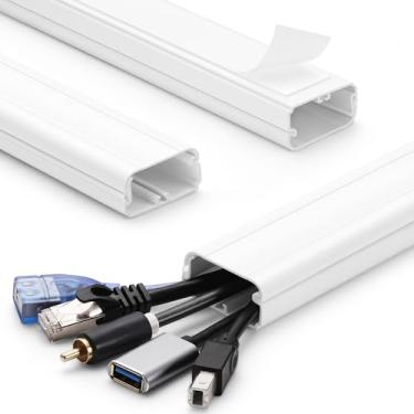 Imagem de YCLYC Escondedor de Cabo de TV - Capas de Cabo de 99 cm (3 x 13 pol) para Kit de Parede - Escondedores de Fios para TV na Parede, Capas de Fio para Cabos - Branco