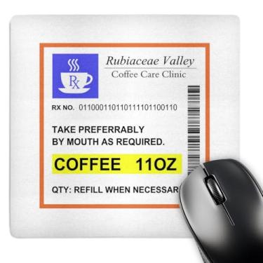 Imagem de 3dRose Medicamento divertido de café. Cafeína. Mouse pad para piadas, 20 x 20 cm (mp_194449_1)