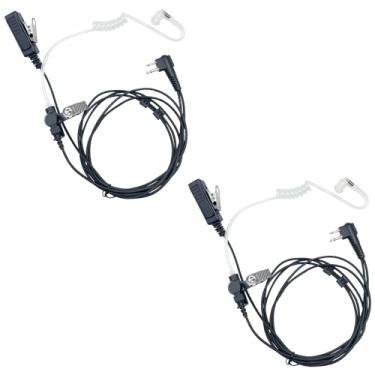 Imagem de Fones de ouvido para Motorola Walkie Talkies com microfone PTT de tubo acústico de 2 pinos para CP200D CP100D R2 CP200 CP185 BPR40 RMU2040 RMU2080D, pacote com 2 fones de ouvido de rádio de vigilância