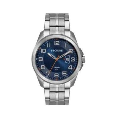 Imagem de Relógio Seculus Long Life Prata Masculino 77263G0SVNA1-Masculino