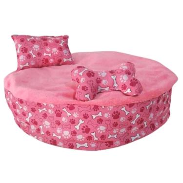 Imagem de Cama Bola 50 Cm Para Cachorros E Gatos Caminha Pet Cor:rosa