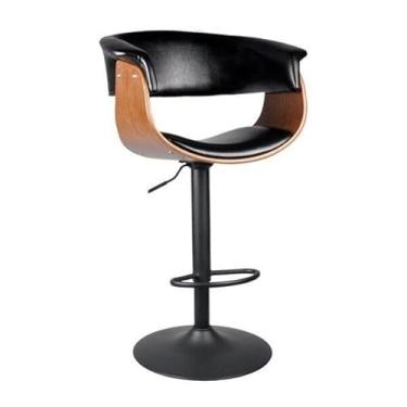 Imagem de Banqueta Regulável com Base Disco Betim Rivatti Preto/marrom