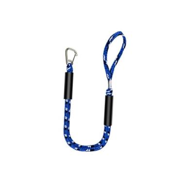 Imagem de Vaveren Acessórios para barcos Bungee Dock Line, corda de ancoragem elástica portátil para serviços pesados, corda de amarração para pontão, esqui, Preto Azul Branco