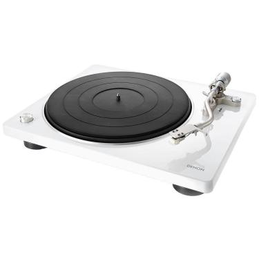 Imagem de Toca-discos Analógico Hi-Fi Premium Denon DP-400 com pré-amplificador Phono Integrado 33 1/3, 45 e 78 RPM Branco