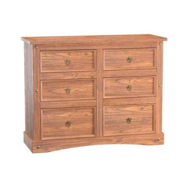 Imagem de Cômoda 6 Gavetas em Madeira Carvalho Rústico 131x48x104 cm Elliottiis 