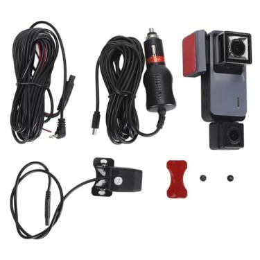 Imagem de 3 Channel Dash Cam Wireless WiFi Driving Recorder 3.39 Polegada Tela HD com G Sensor Night Vision Loop Gravação Detecção de movimento para carros Veículos