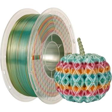 Imagem de Filamento de impressora 3D Kingroon Silk PLA 1,75 mm Rainbow 1 kg