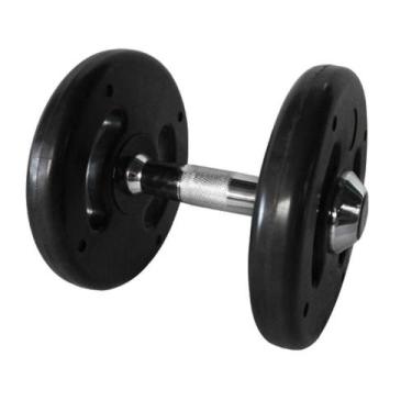 Imagem de Dumbbell Injetado Com Pegada Cromada Academia Fitness 12kg - ANILHAS