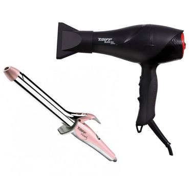 Imagem de Taiff Secador Black Ion 2000W 110V e Modelador Fox 3 Rose 1 25mm Bivolt
